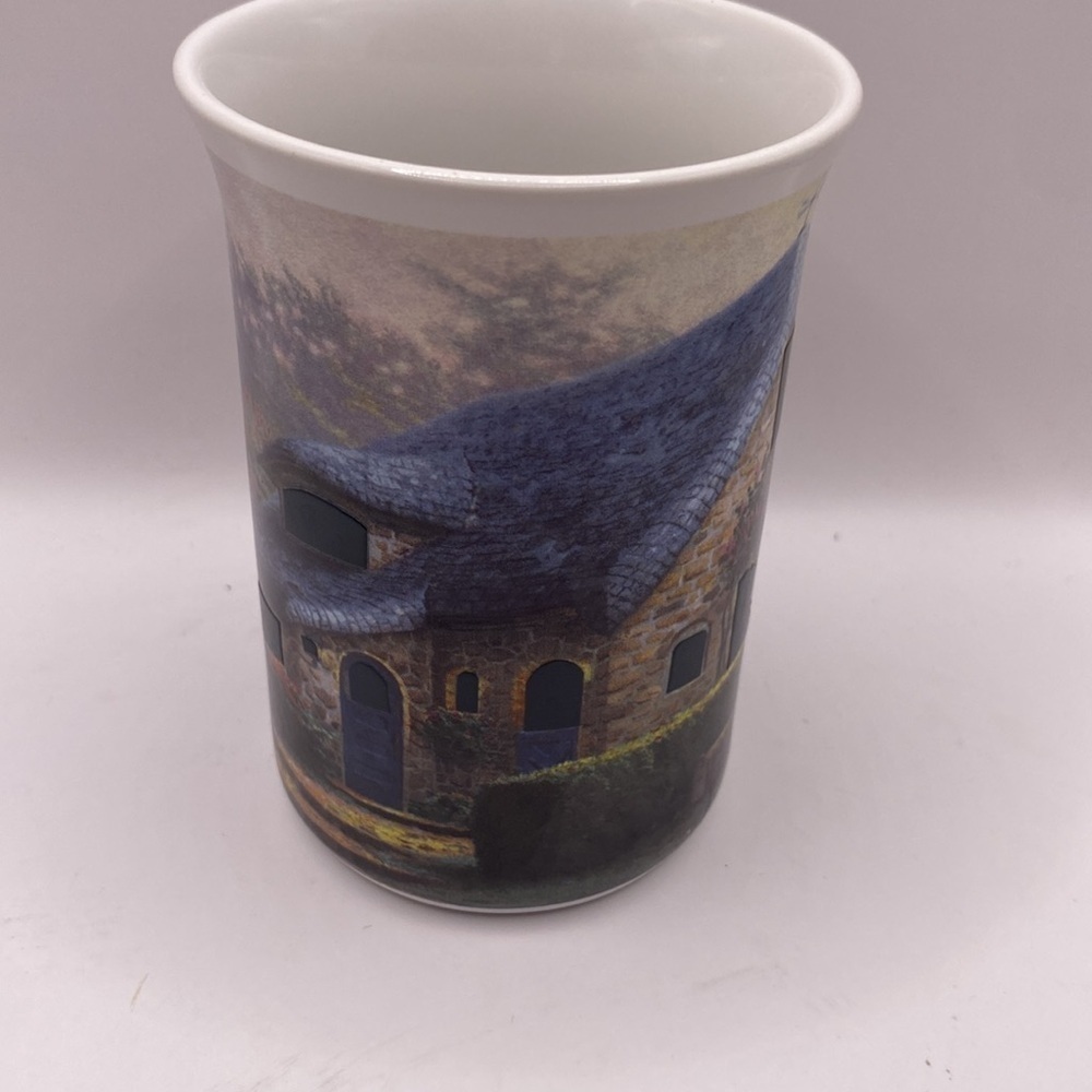 Thomas Kinkade Tea Coffee Mug Lilac Cottage Ceramic 2004 Painter Of Light 8 OZ - Picture 2 of 6